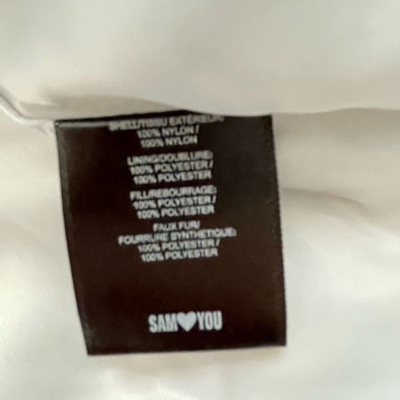 Sam Edelman METALLIC FLEECE TRIM HOODED PUFF COAT IN SILVER NWT - Picture 13 of 14